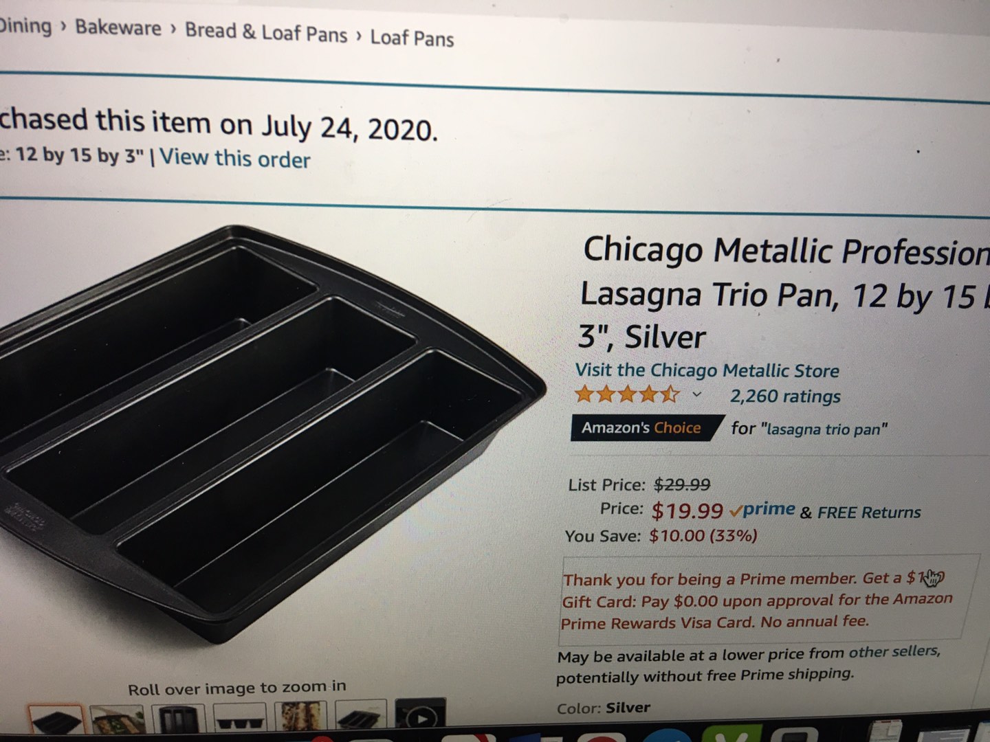 Lasagna pan
