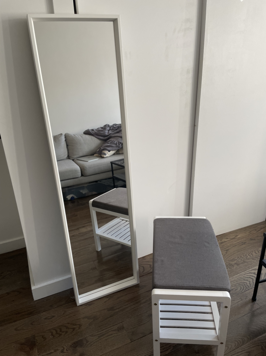 Shoe Rack Bench with Cushion Upholstered Padded Seat - photo 4