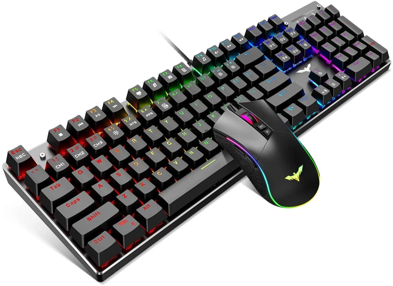 new	Havit Wired Mechanical Keyboard and Mouse Rainbow Backlit thumbnail