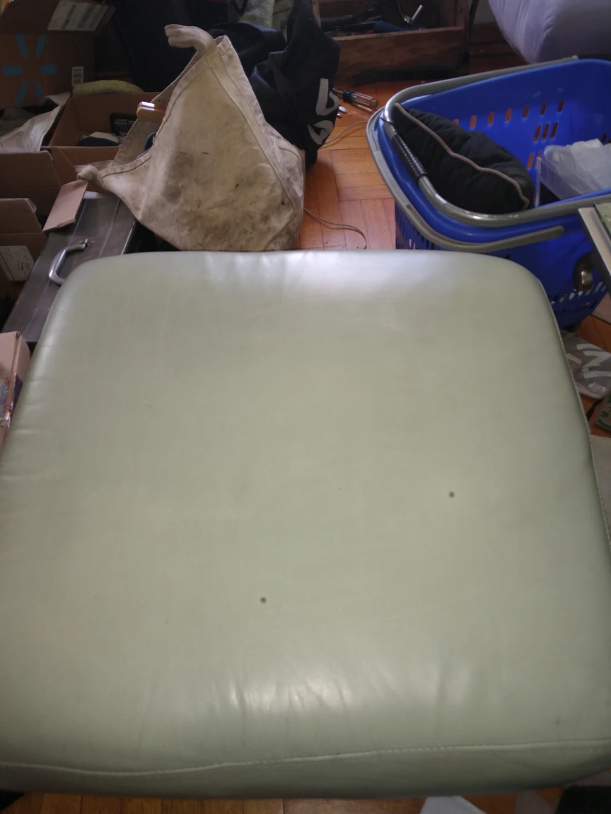matching leather chair with leg rest - photo 2