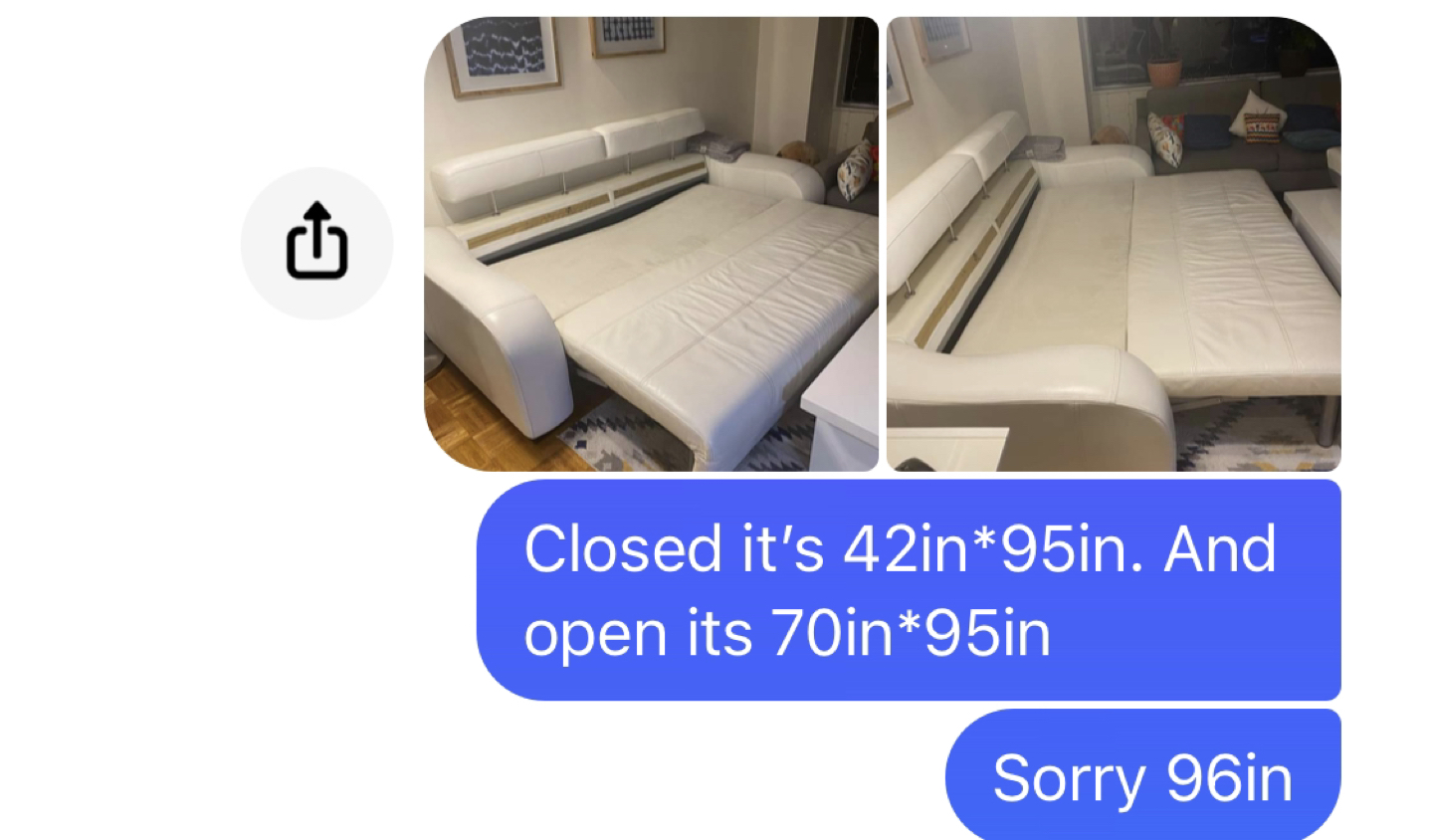 White leather sofa bed  - photo 2