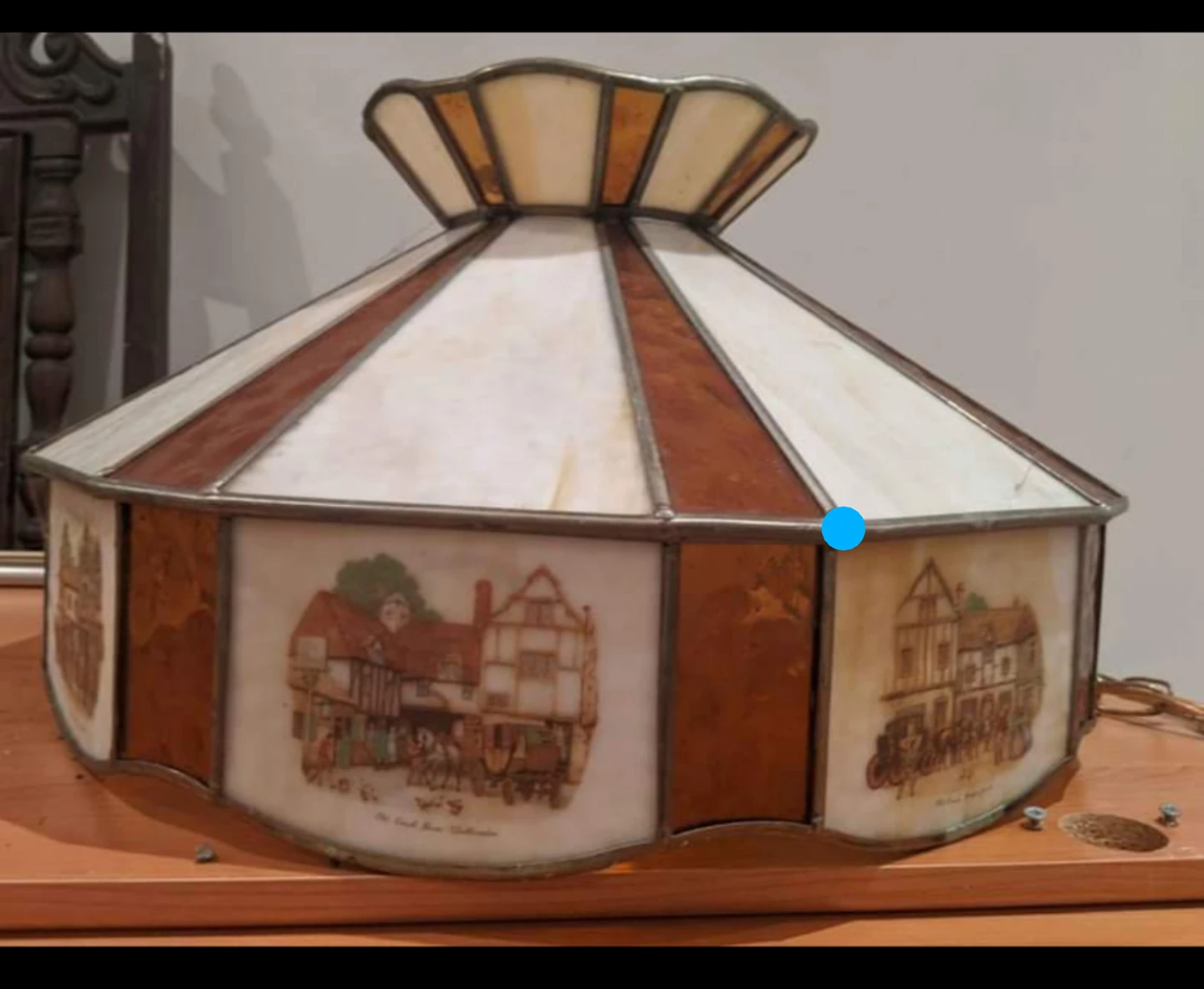 vintage stained glass light fixture - photo 2