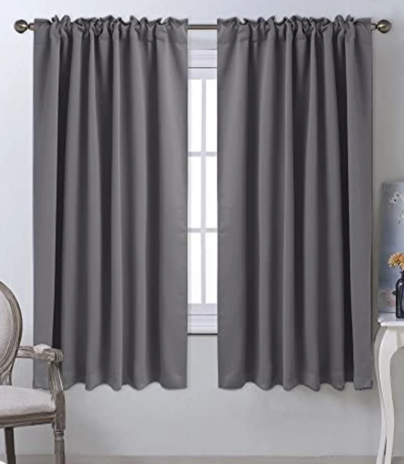 Dark Grey Blackout Curtains  52 x 63 inches (4 Panels) - photo 2