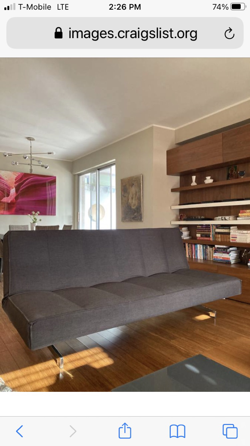 CB2 Flex sleeper sofa in gravel color. Like new condition. - photo 3