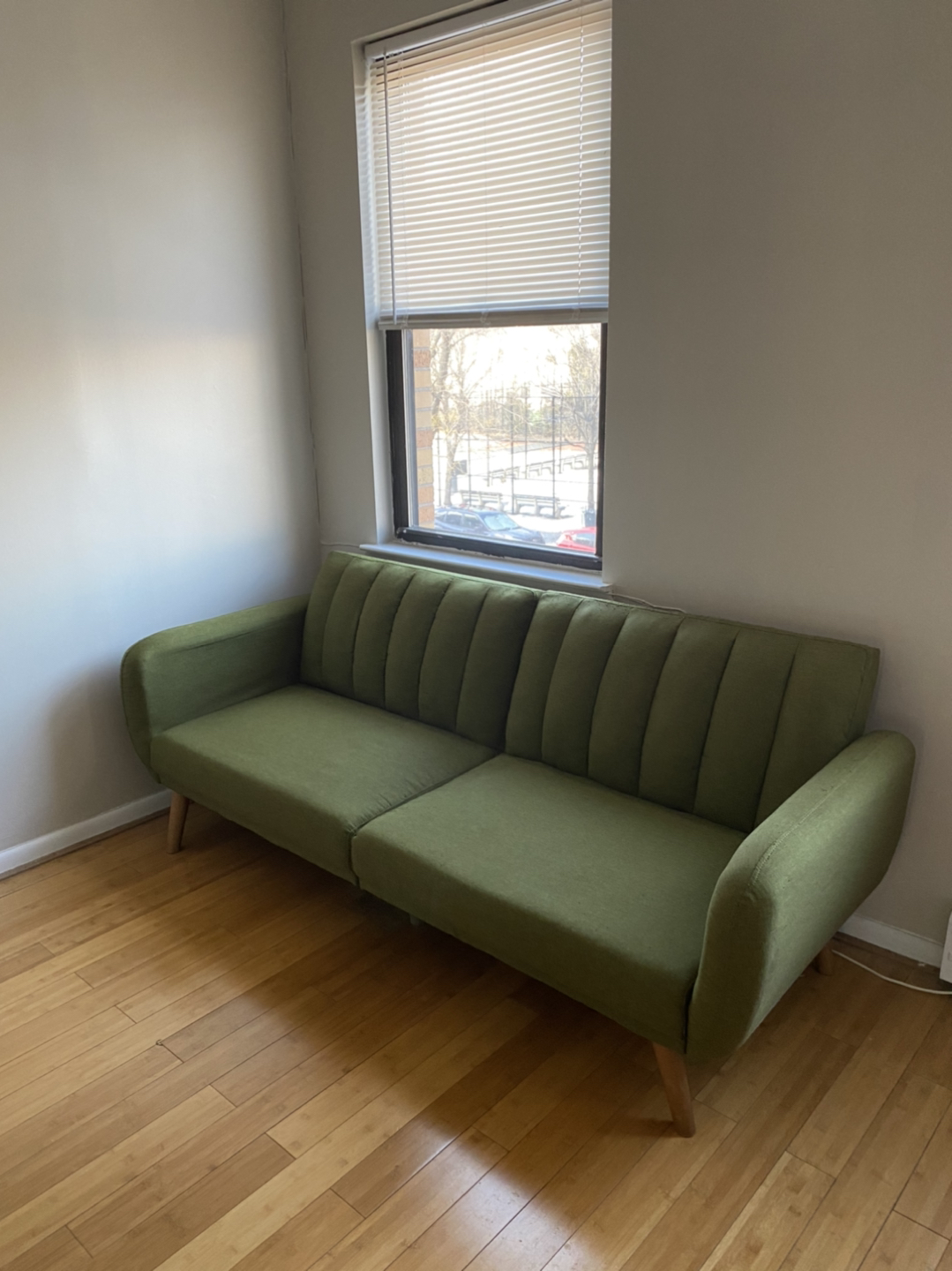 Midcentury modern style futon couch 