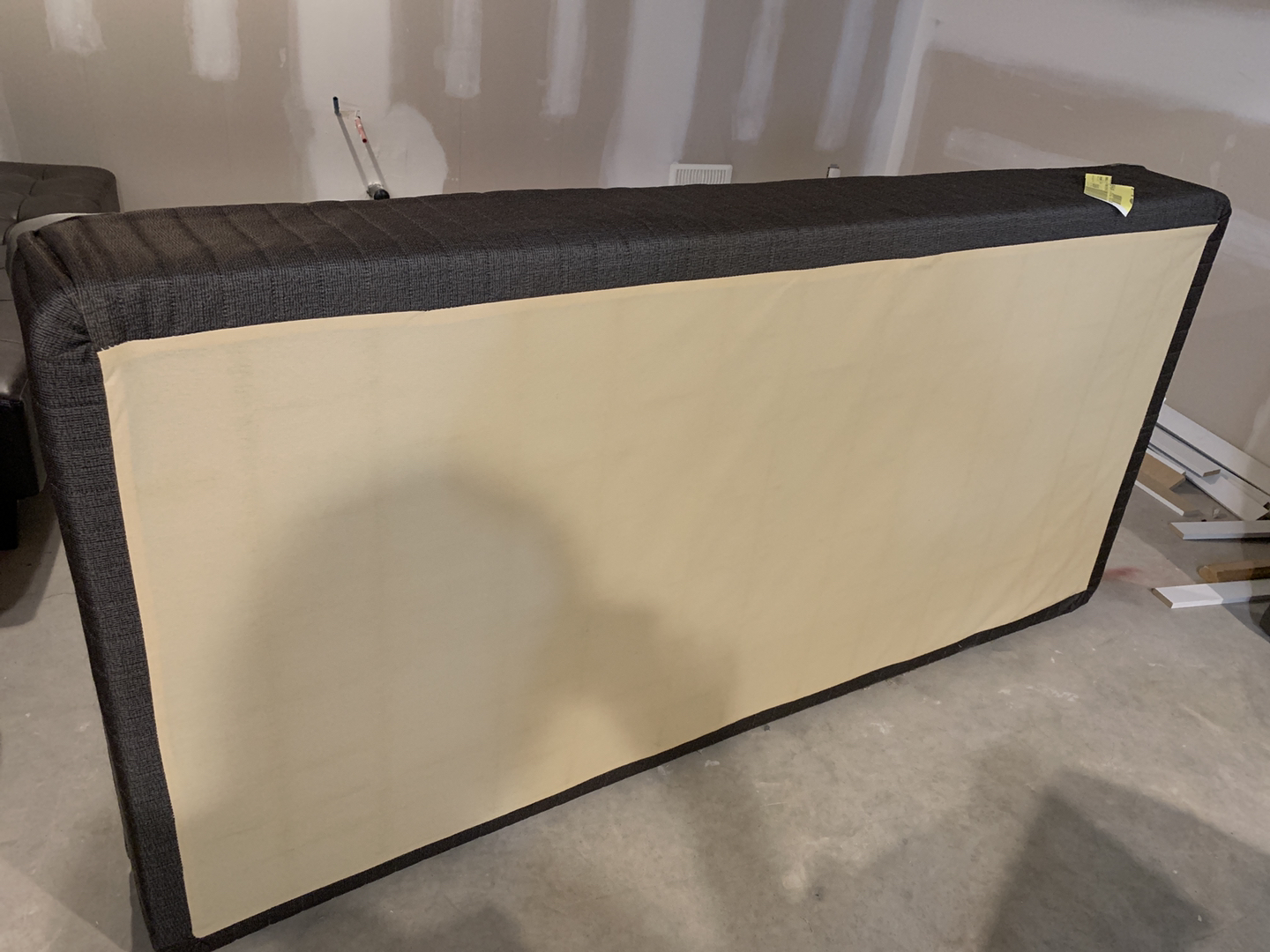King box spring divided into 2 pieces. Never needed to use it. 