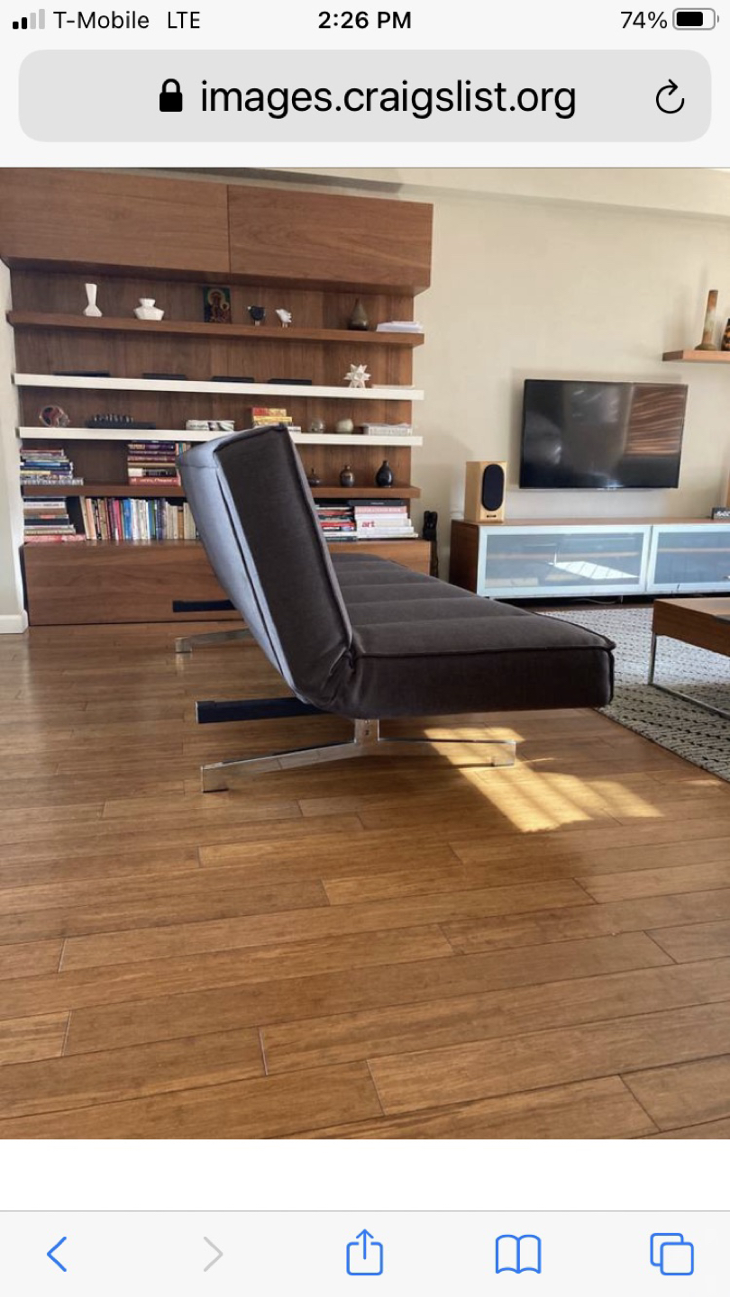 CB2 Flex sleeper sofa in gravel color. Like new condition. - photo 4