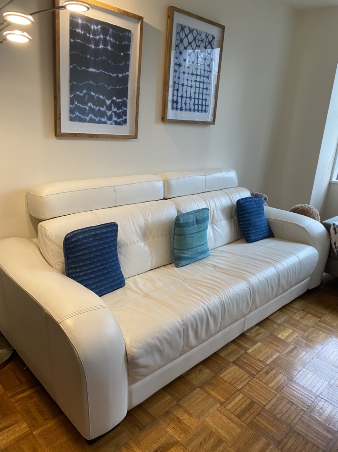 White leather sofa bed 