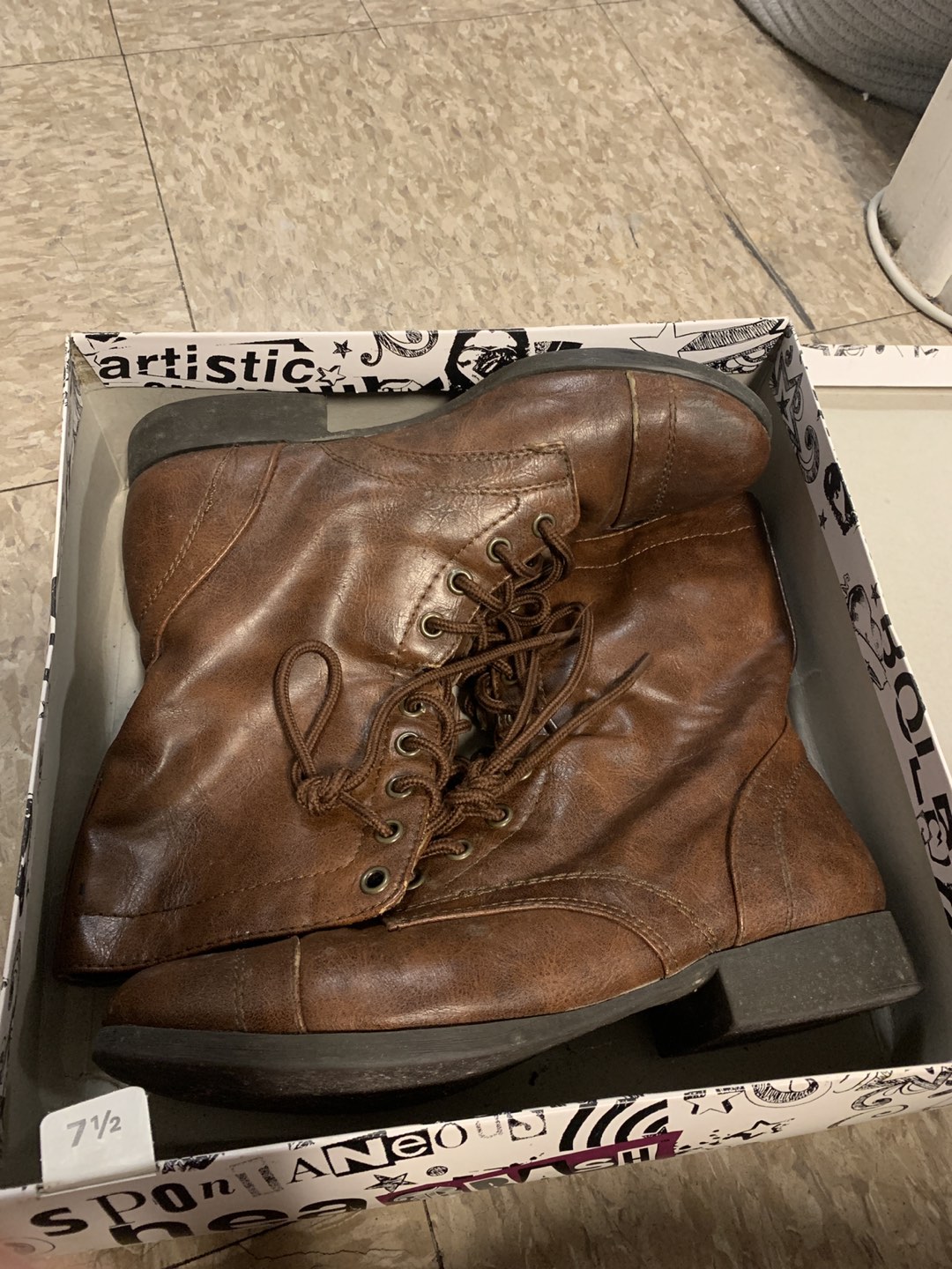Brown combat boots  - photo 2