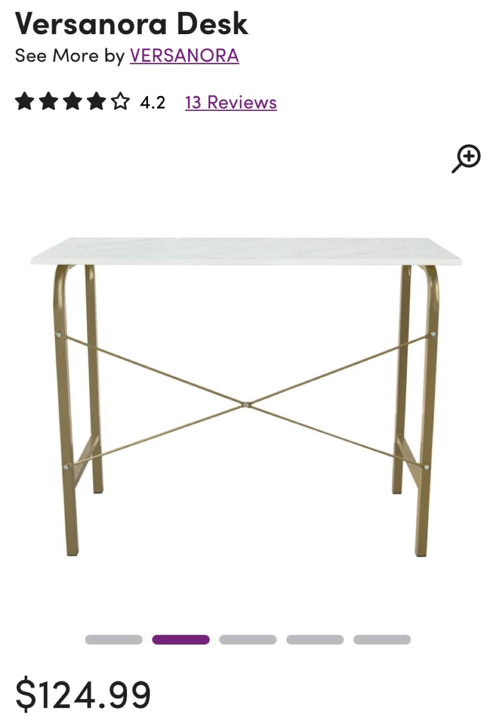 Brand new in box! Gold and marble desk.