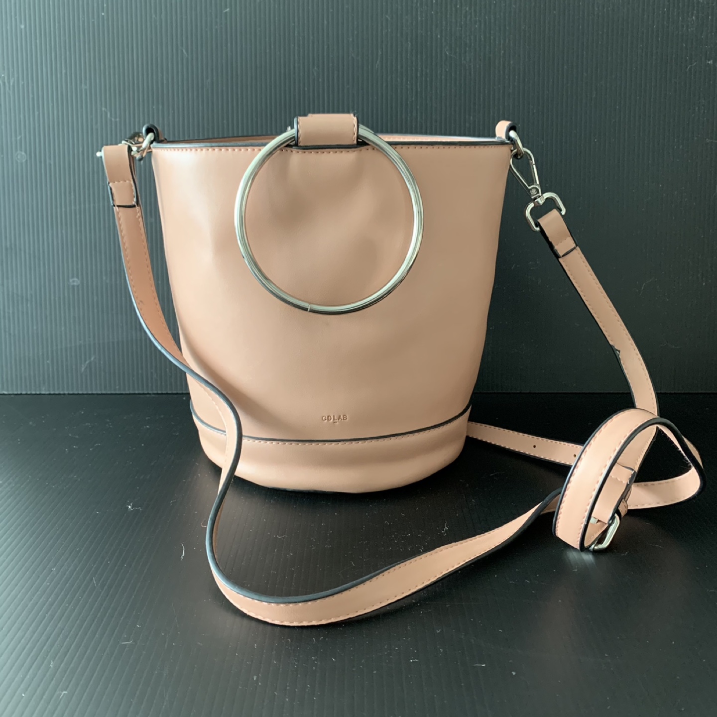 Pink Crossbody Bucket Bag