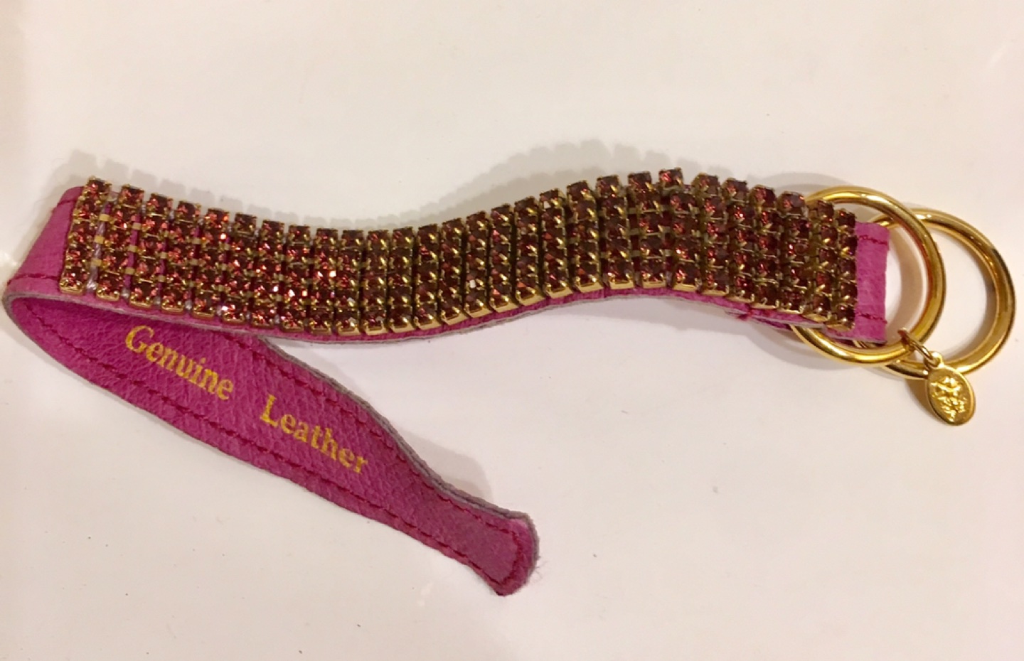 LEATHER RHINESTONE BRACELET 