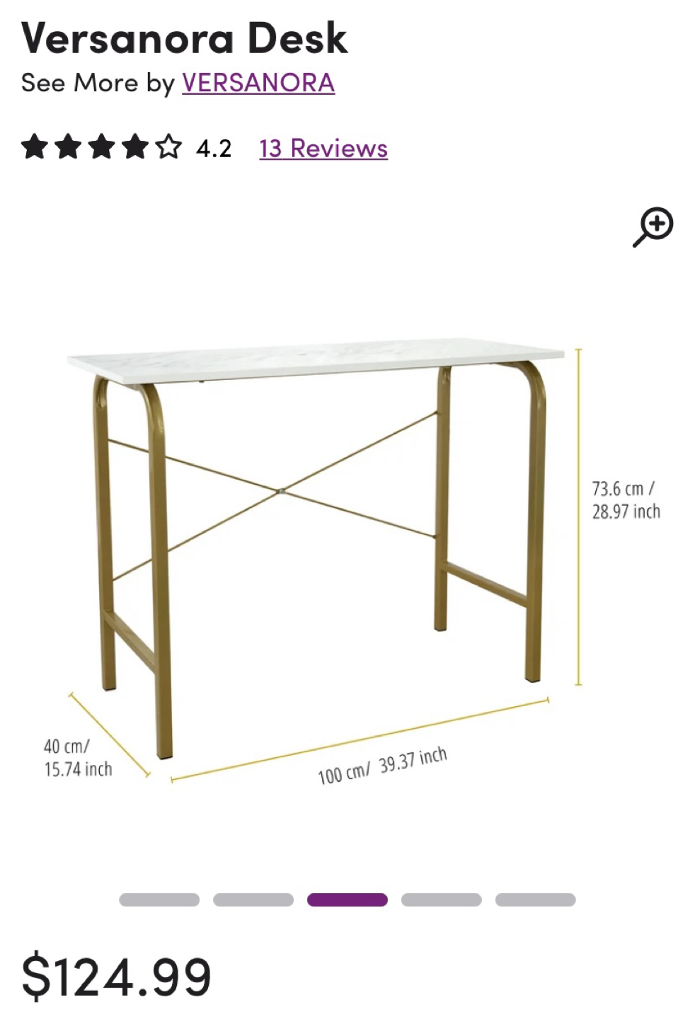 Brand new in box! Gold and marble desk. - photo 3