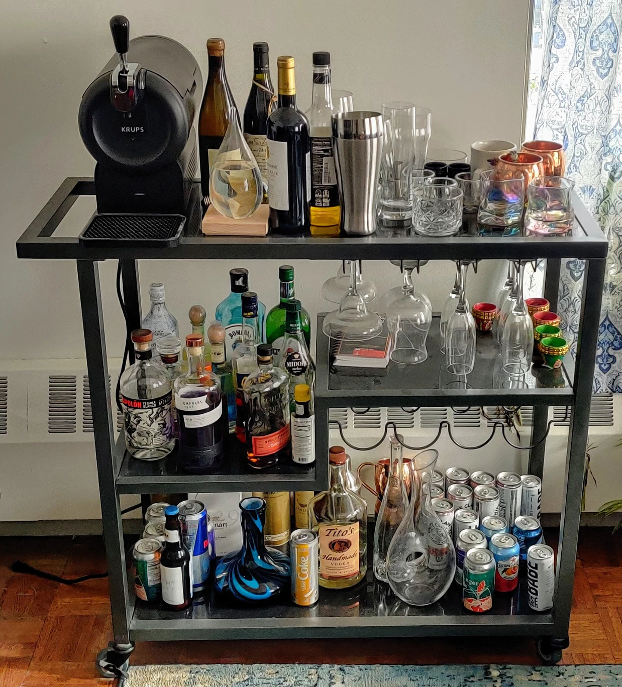 Gunmetal Grey Bar Cart