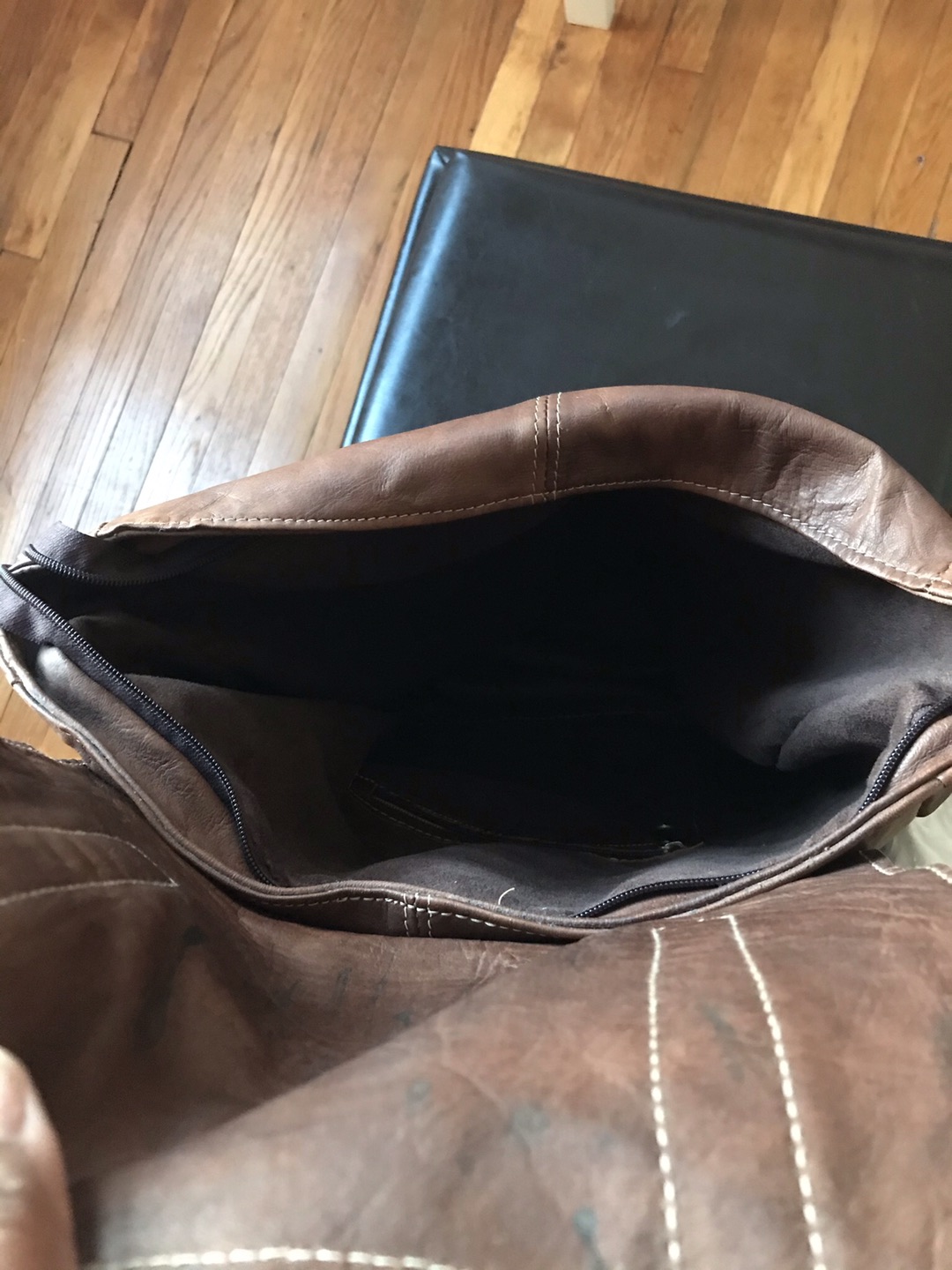 Moroccan Brown leather soft rustic backpack.  Lightweight. - photo 5