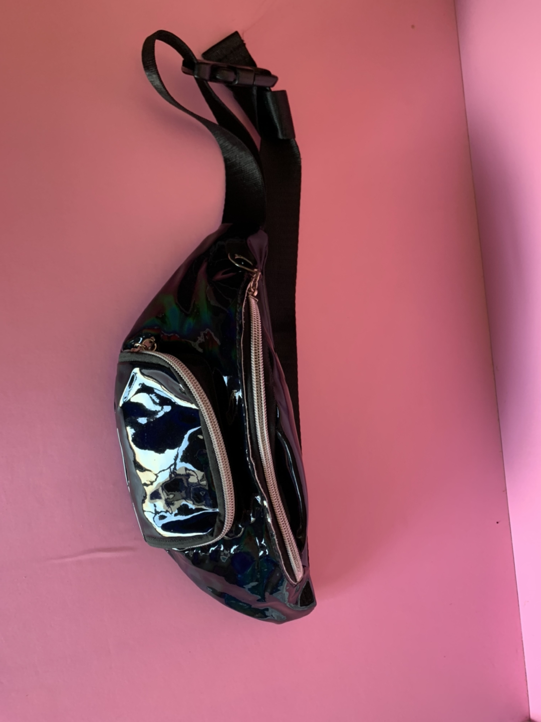 Black imitation patent leather Fanny Pack thumbnail