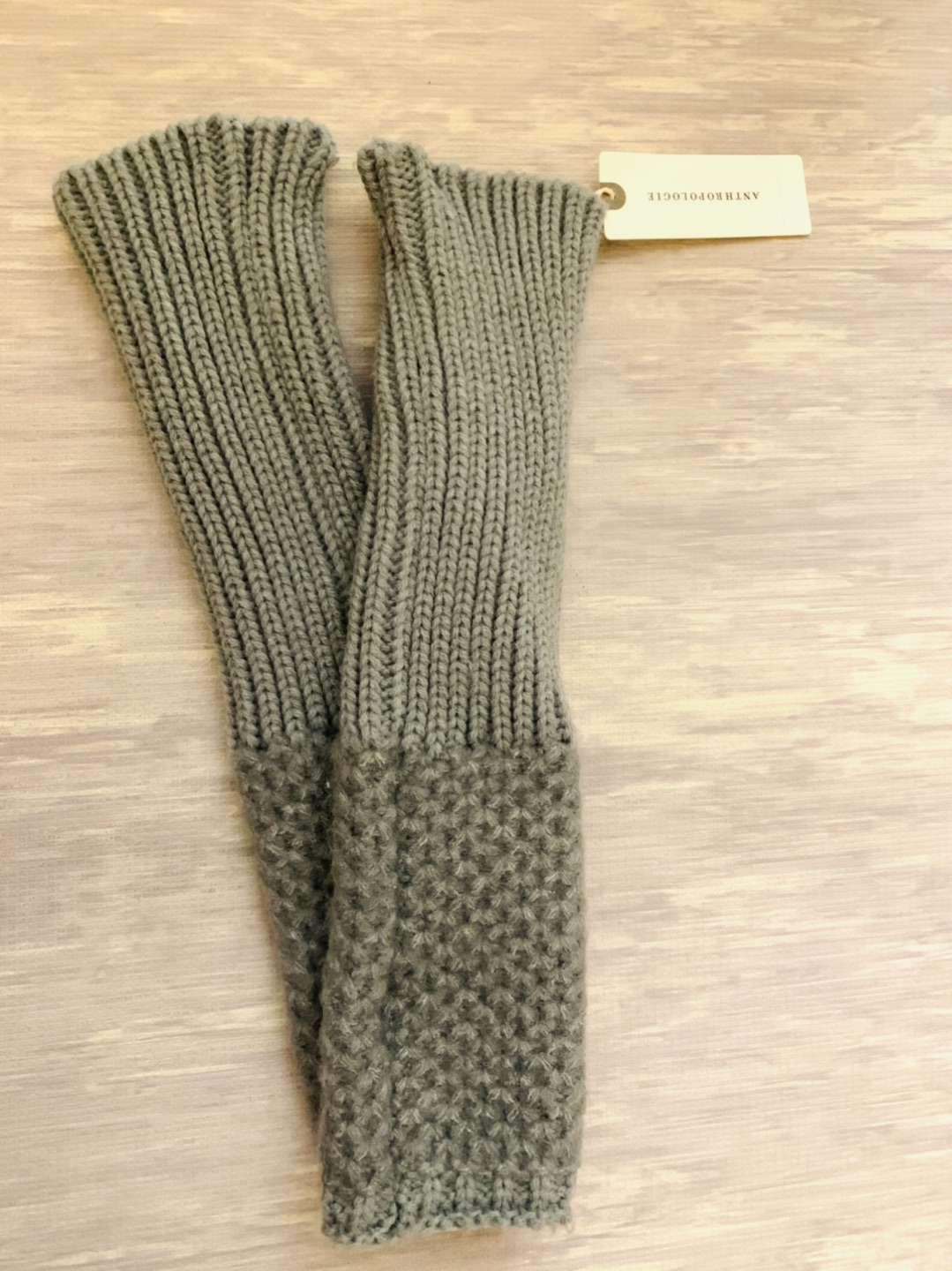 Anthropologie Bergen Fingerless Gloves Grey | NEW - photo 3