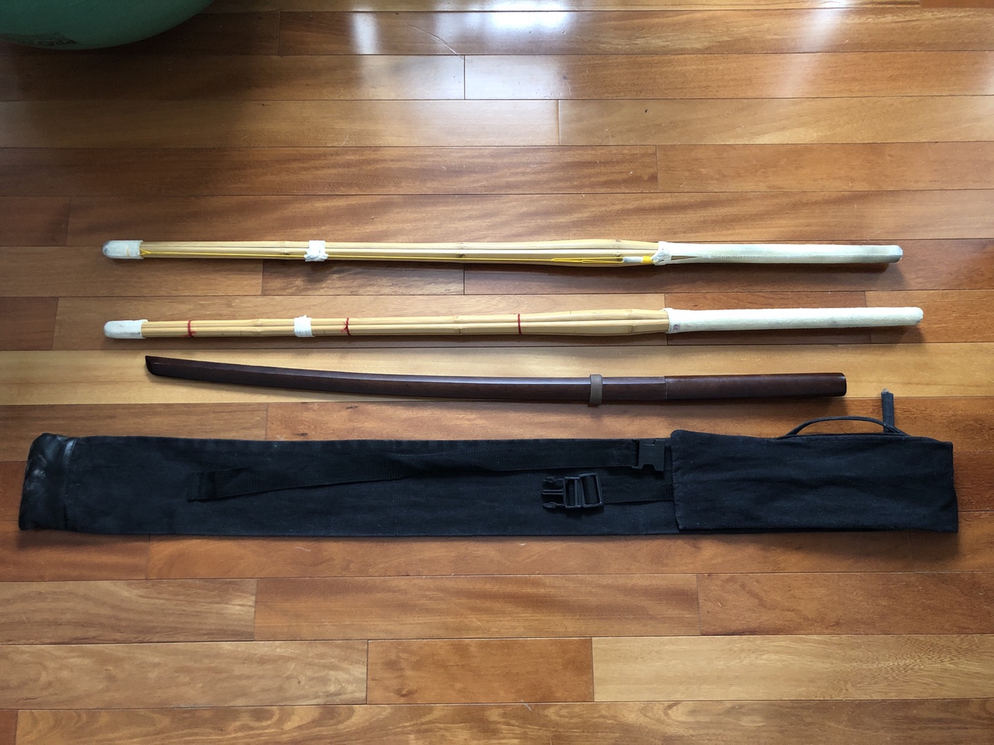 3 Kendo Sticks with a bag (bamboo/wooden) thumbnail