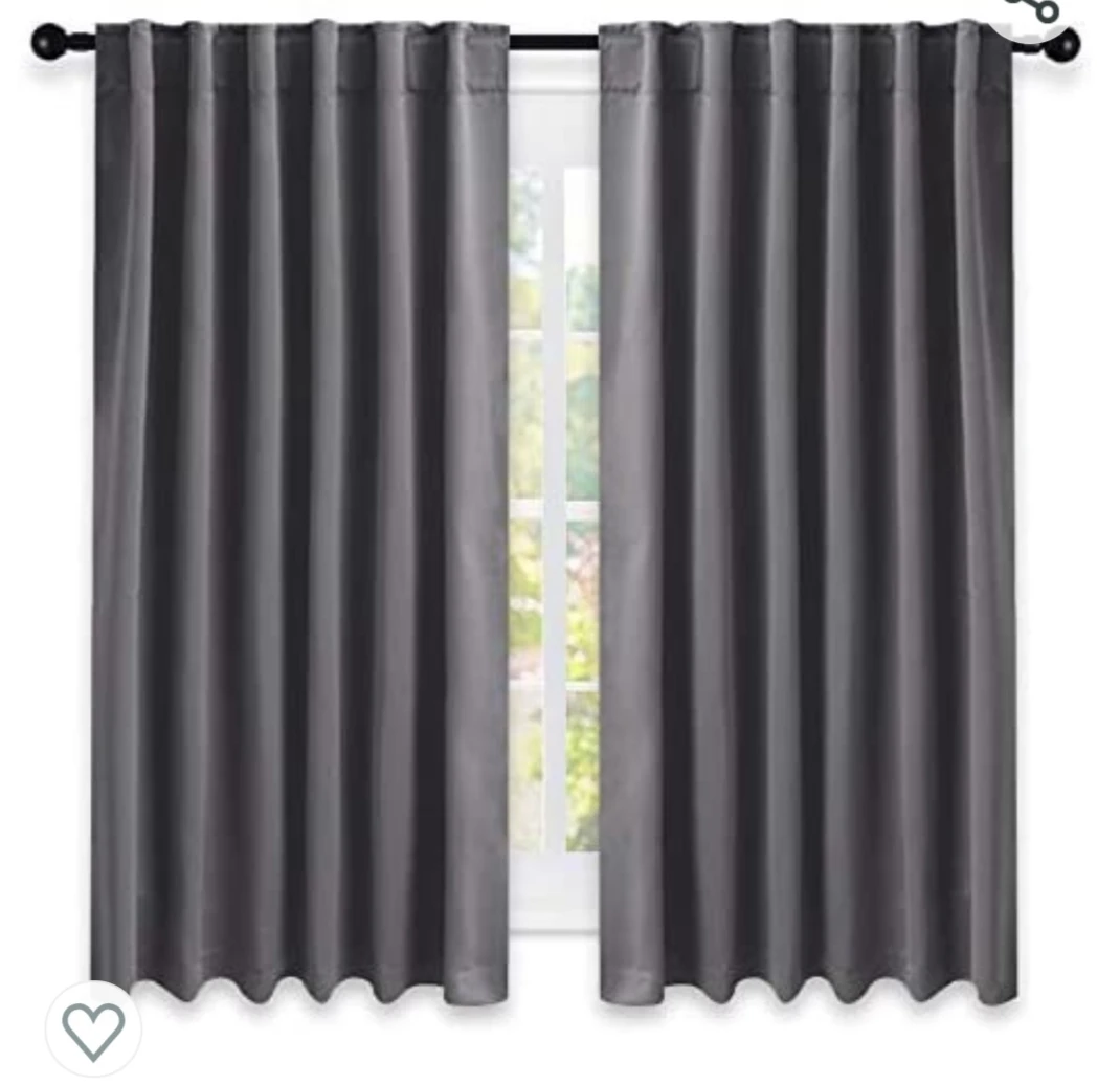 Dark Grey Blackout Curtains  52 x 63 inches (4 Panels)