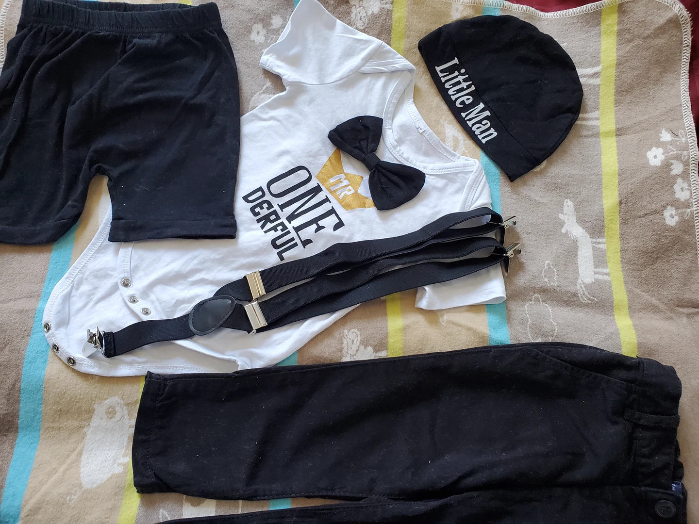 1 year old baby boy birthday outfit (5 piece )