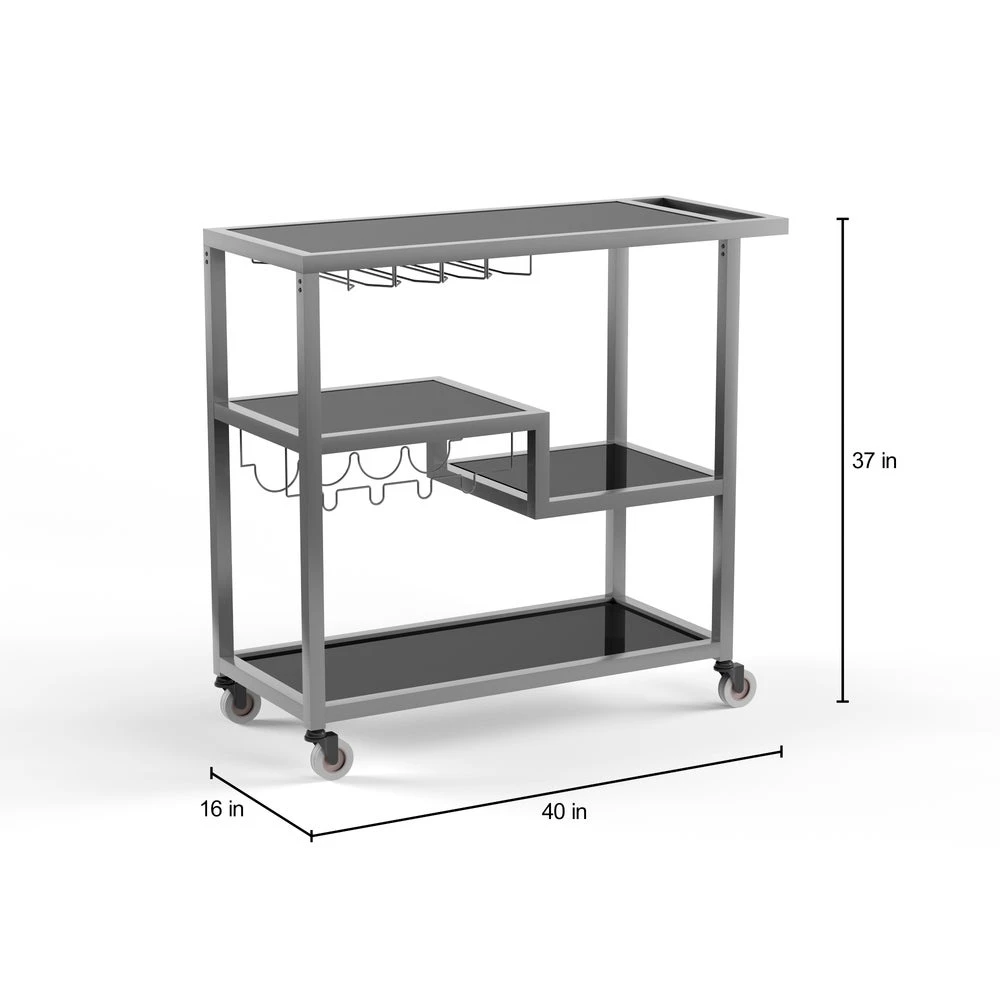 Gunmetal Grey Bar Cart - photo 4