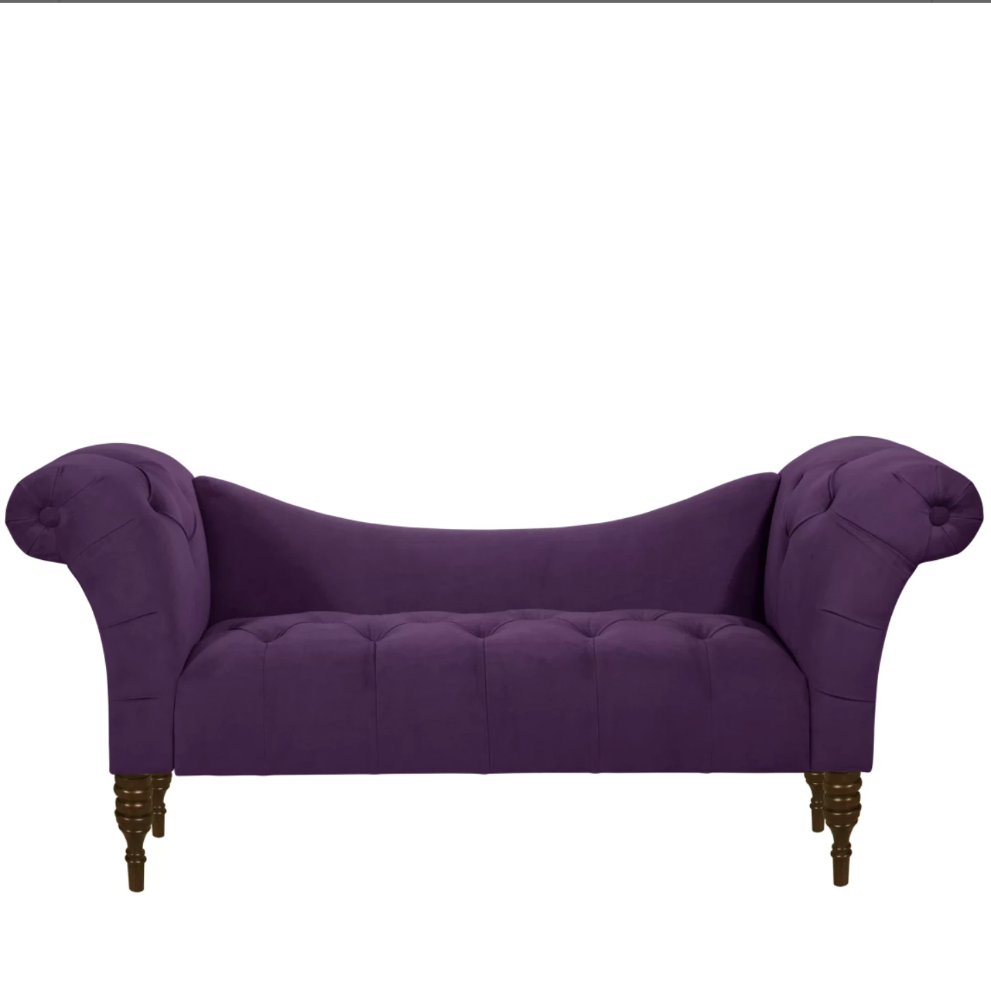 Brand New - Rounded Arm French Settee - Tufted Purple Velvet - photo 2
