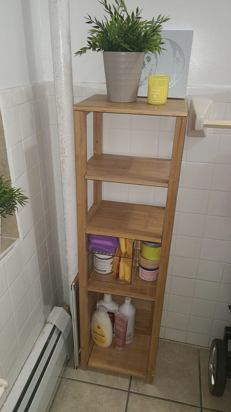 bamboo style bathroom organizer - photo 4