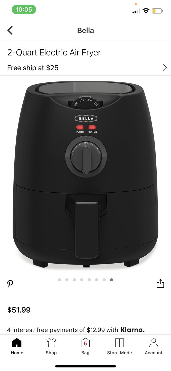 Bella air fryer 