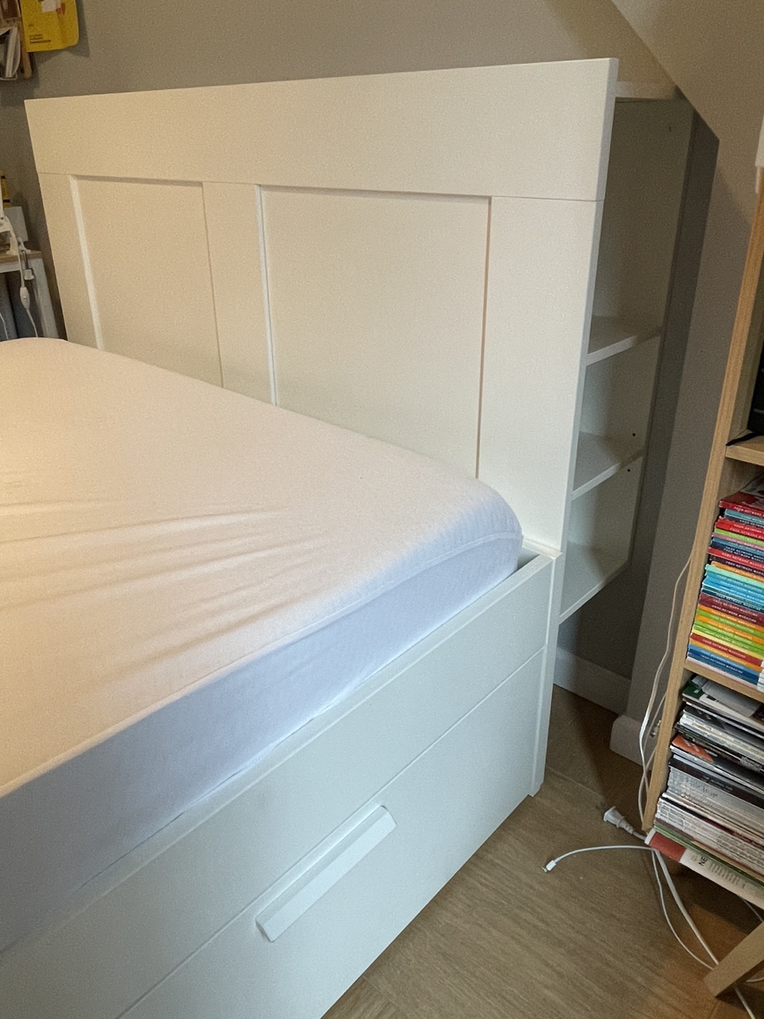 IKEA Brimnes Bed Frame with Storage & Headboard, Full, White - photo 5