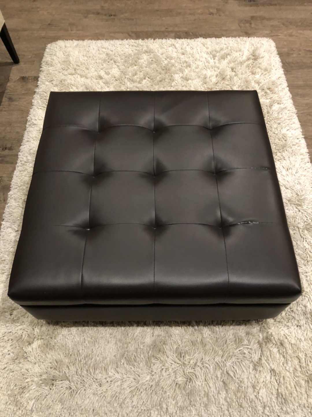 Large Synthetic Leather Ottoman