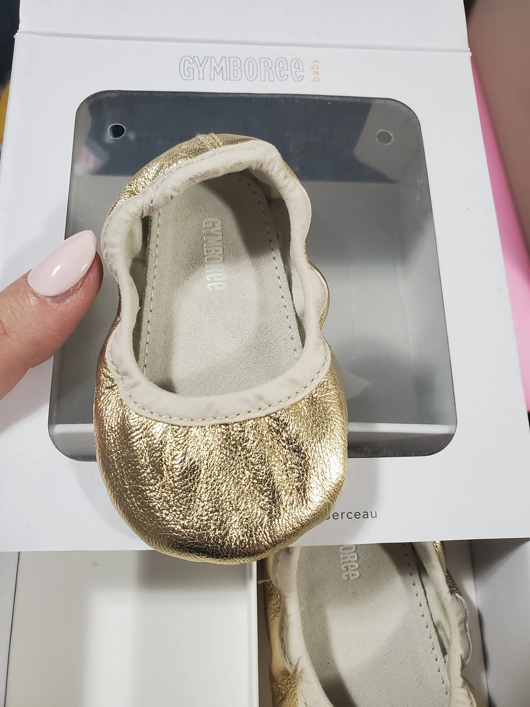 3-6 months girls crib shoes - gold - photo 5
