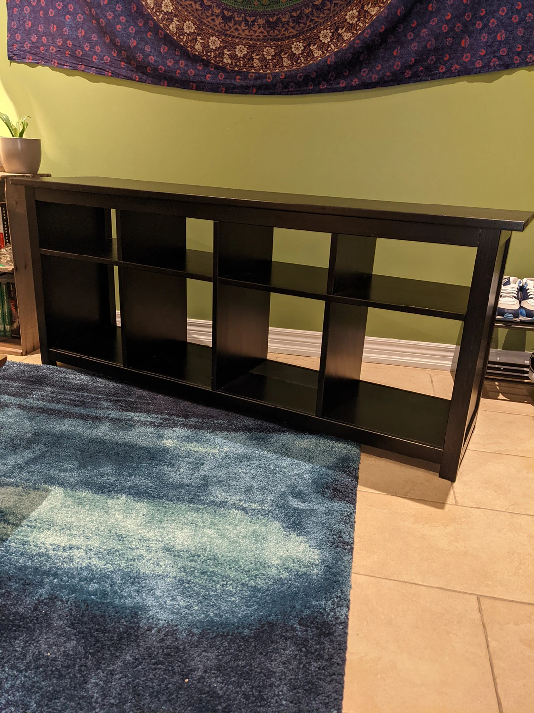 IKEA Large Wood Shelf / TV Stand Black thumbnail