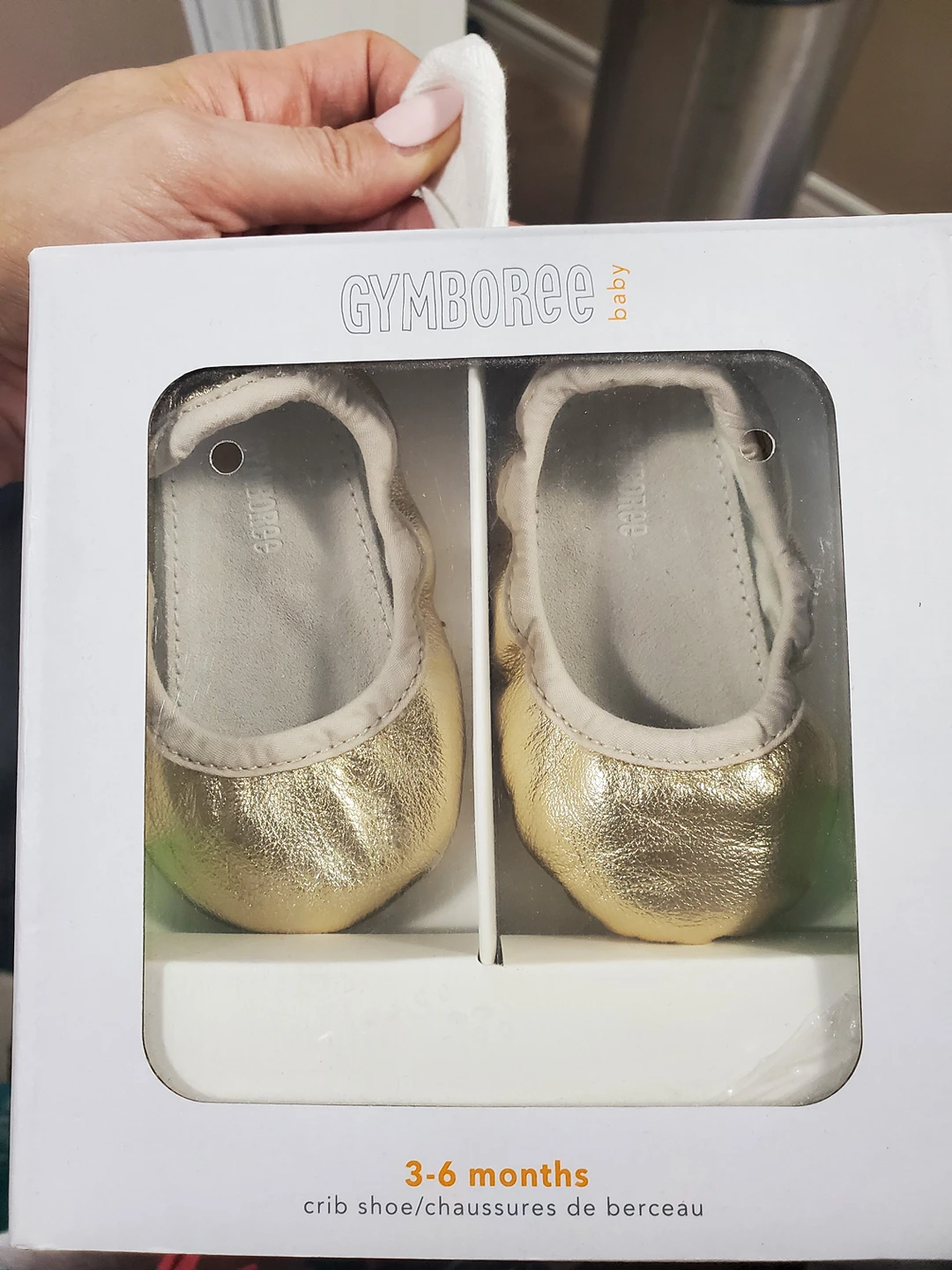 3-6 months girls crib shoes - gold