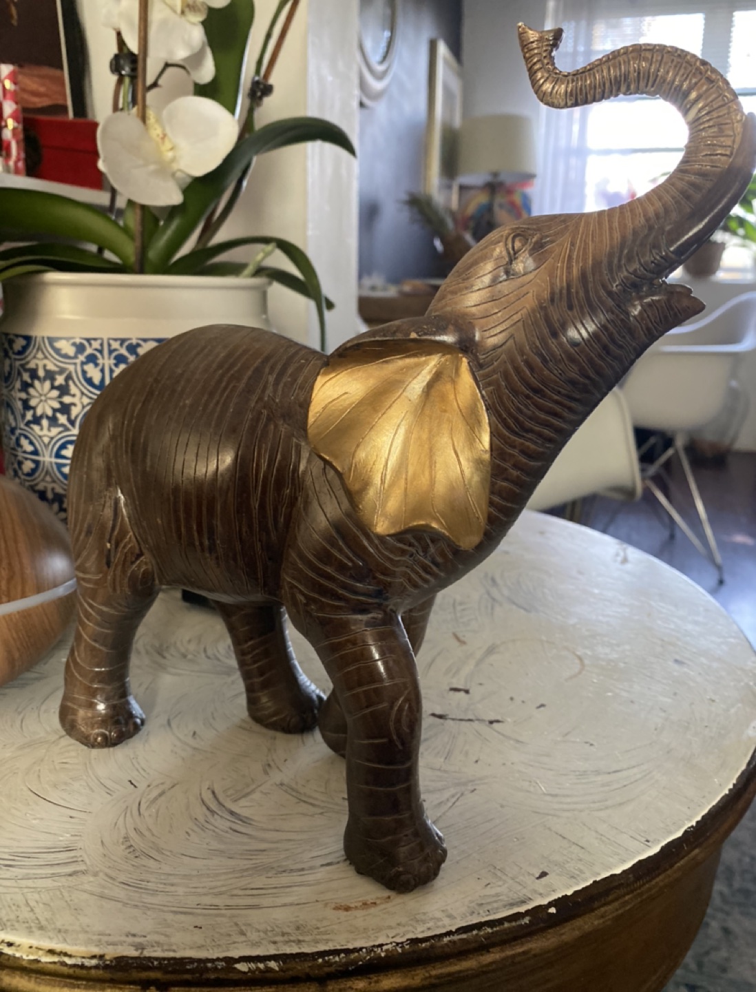 Solid Wood elephant decor. thumbnail
