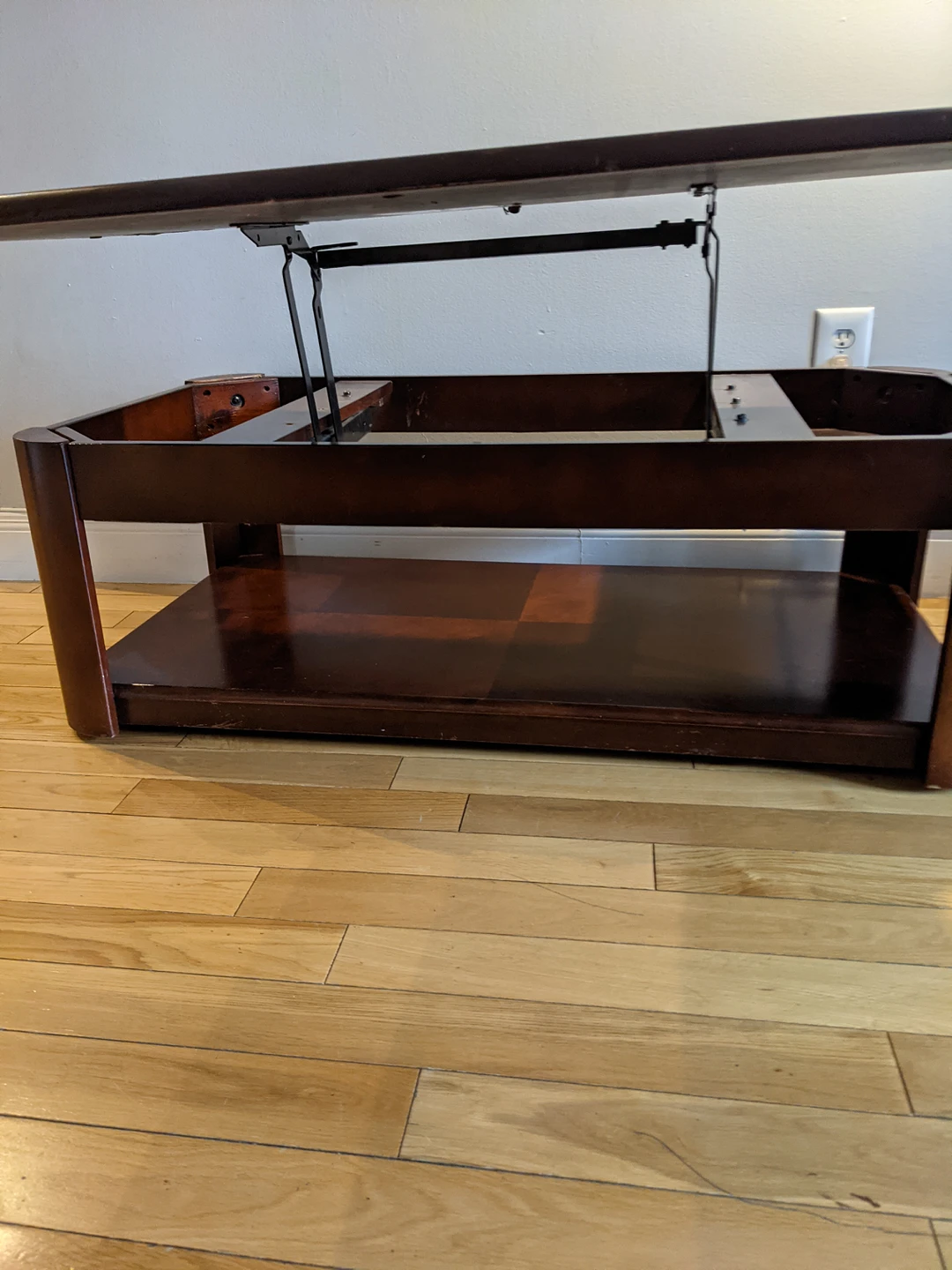 Mid Century Lift Top Coffee Table on Casters-Solid Wood - photo 4