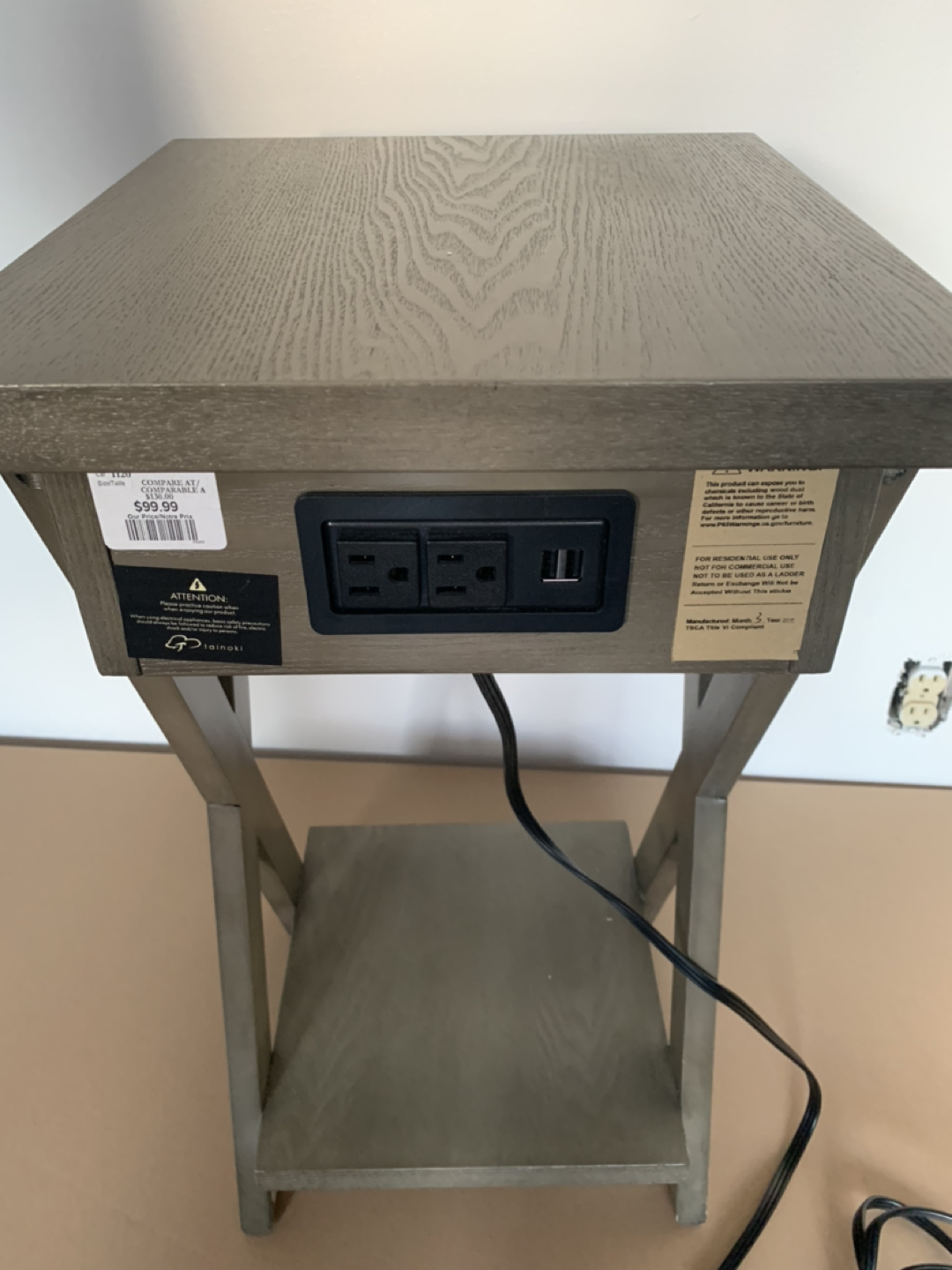 Night Stand with 2 USB and 2 outlets - photo 3