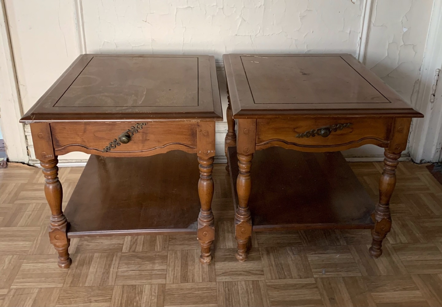 Twin Wooden Night Tables