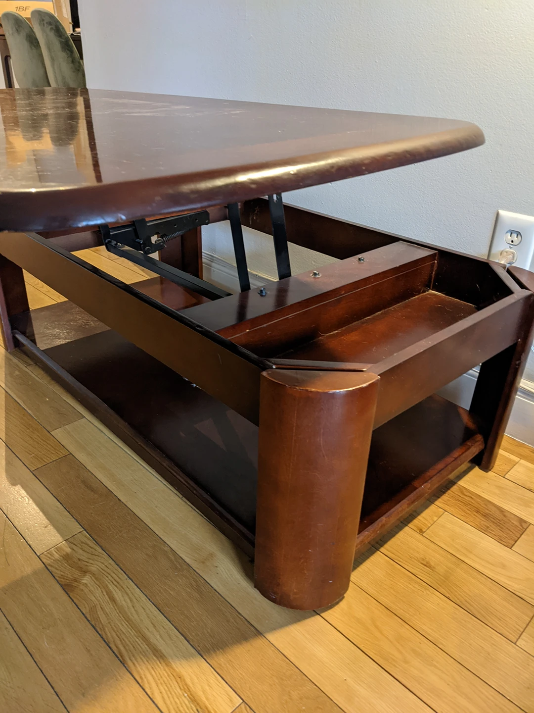 Mid Century Lift Top Coffee Table on Casters-Solid Wood - photo 2