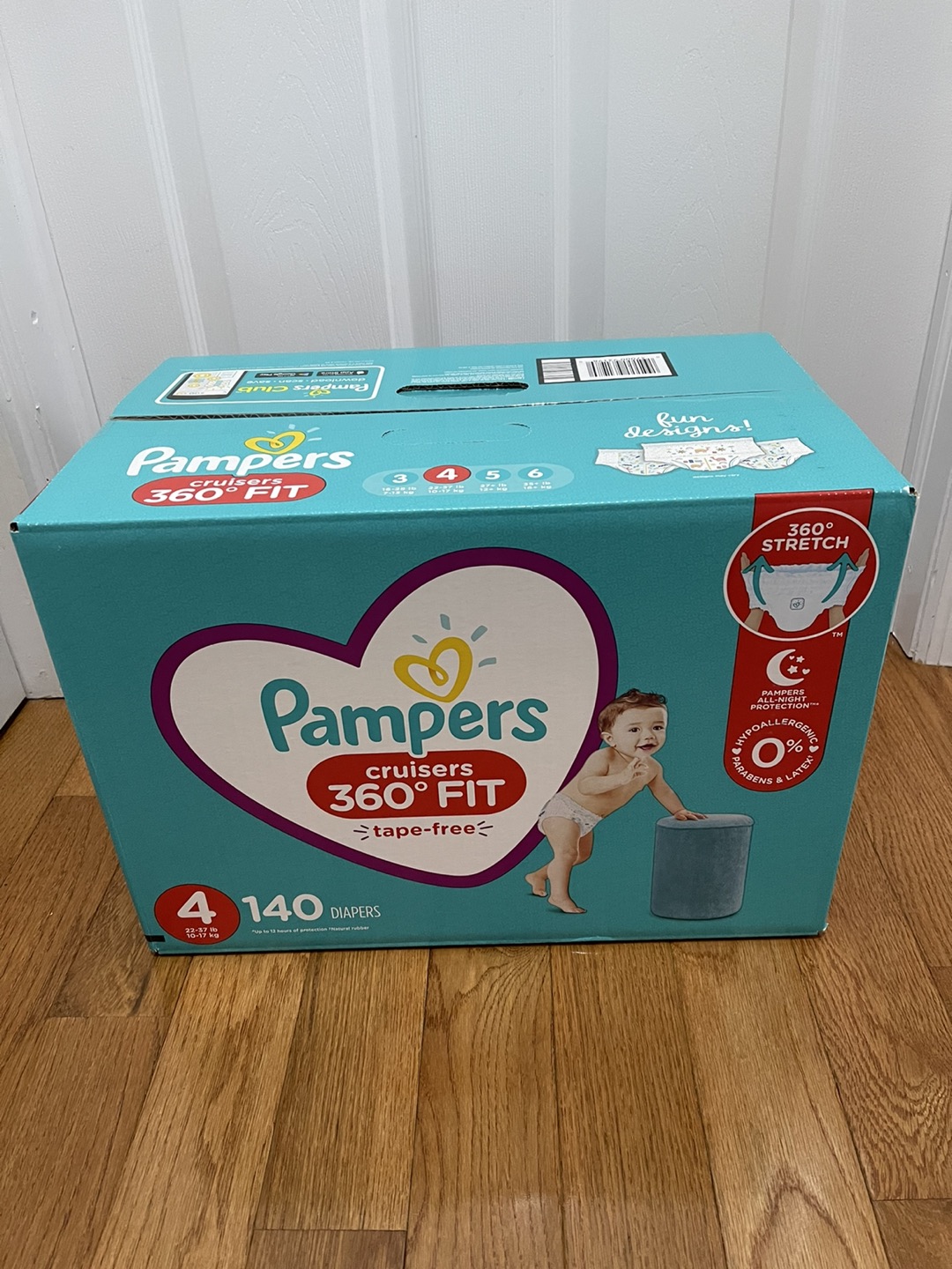 Pampers cruisers 360 FIT in size 4 (140 diapers)