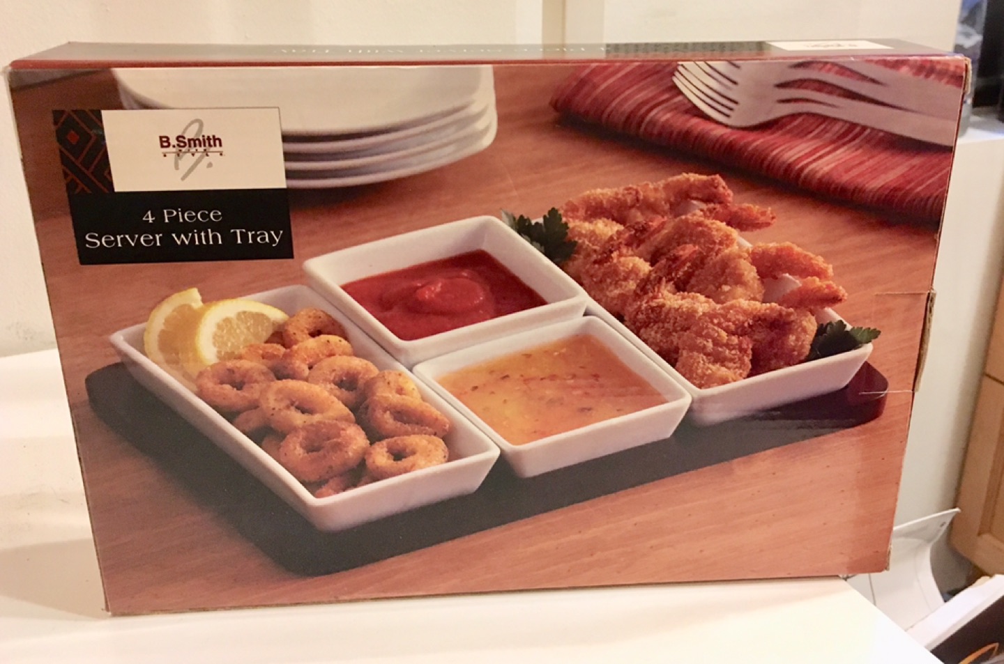B SMITH 4 PIECE SERVER WITH TRAY 