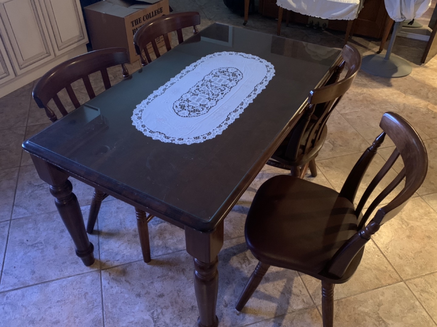Wood dining table set - photo 3