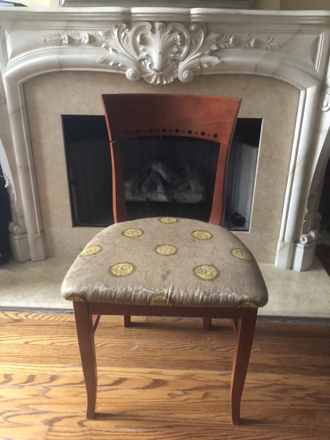 Maple dining set Versace fabric 6 chairs and additional insert  - photo 2