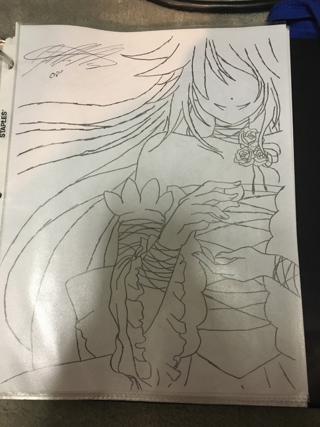 Original anime drawing from well known artist