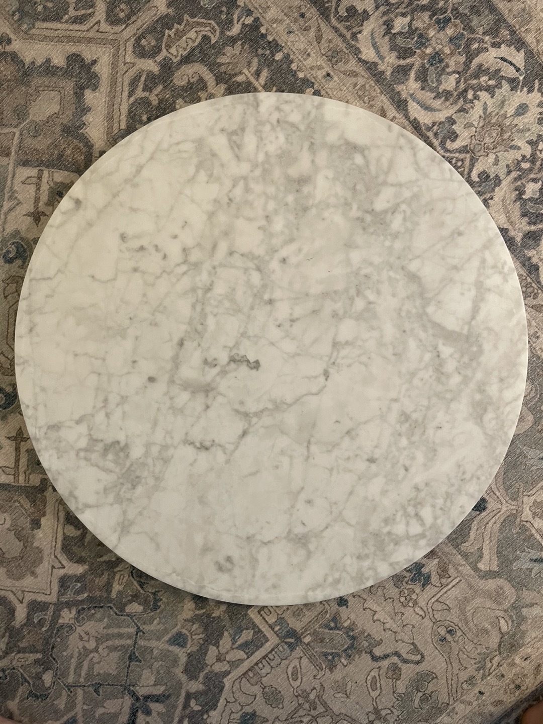 Marble coffee table top from West Elm - perfect for DIY