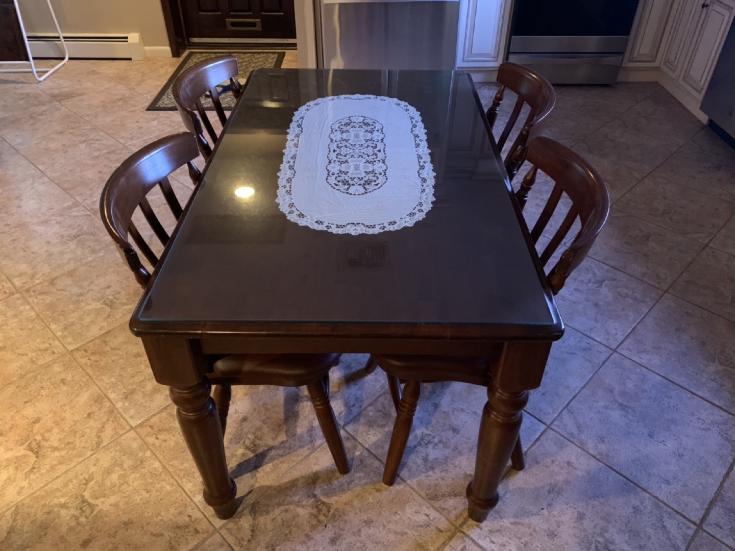 Wood dining table set