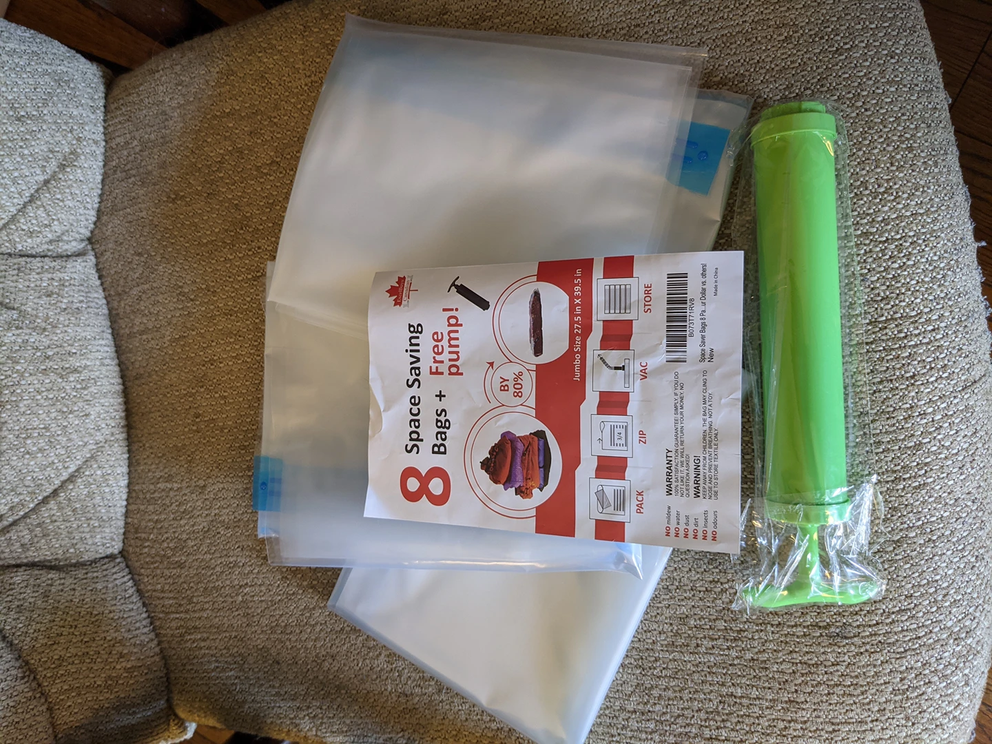 Space saver, vacuum bags