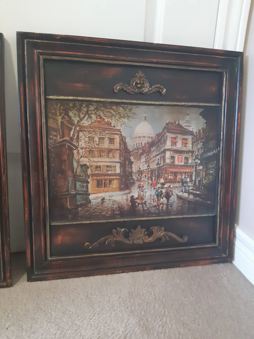 vintage wooden framed art - photo 3