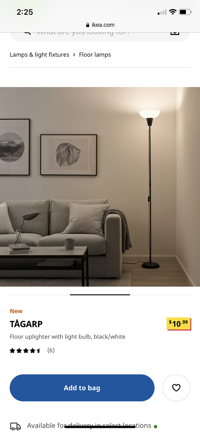 A floor lamp