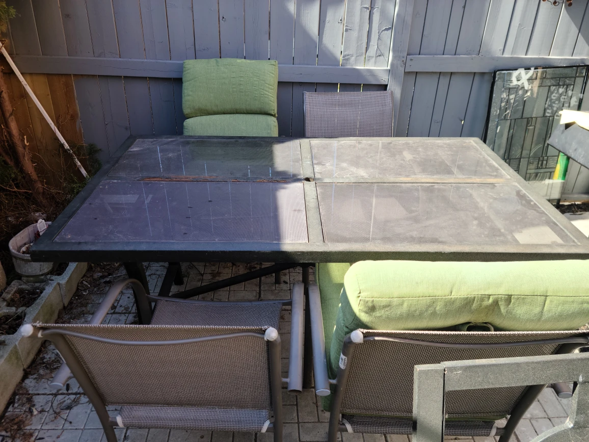 patio chairs and table