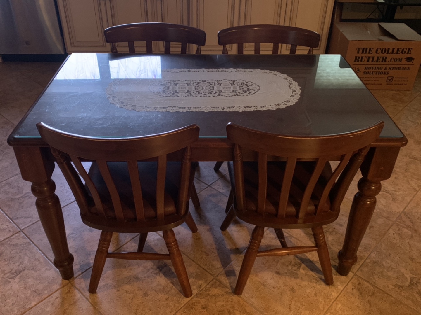 Wood dining table set - photo 2